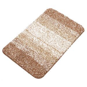 Polyester Bathroom Mat Rugs Machine Washable Gradient Brown 60x40cm